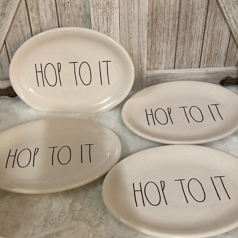 Rae Dunn Hop To It Oval Plates